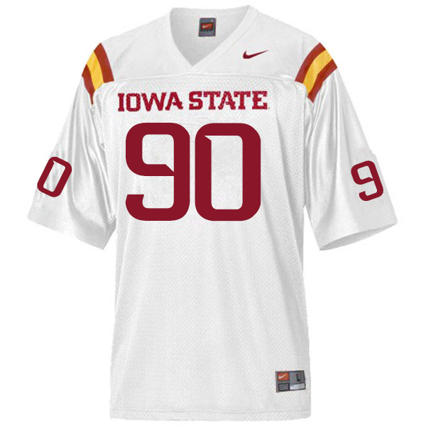 Men #90 Alex Probert Iowa State Cyclones College Football Jerseys Sale-White - Click Image to Close
